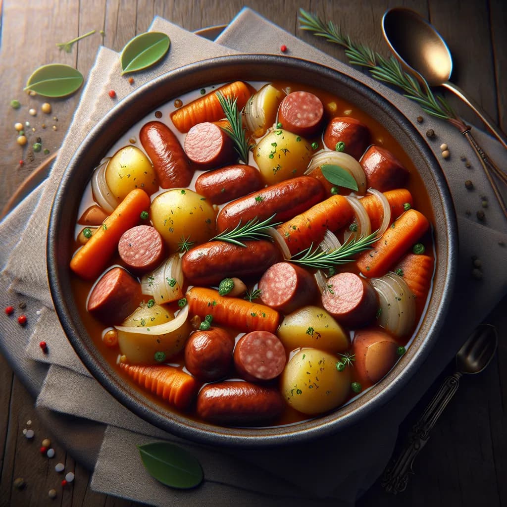 Slow Cooker Sausage and Potato Stew
