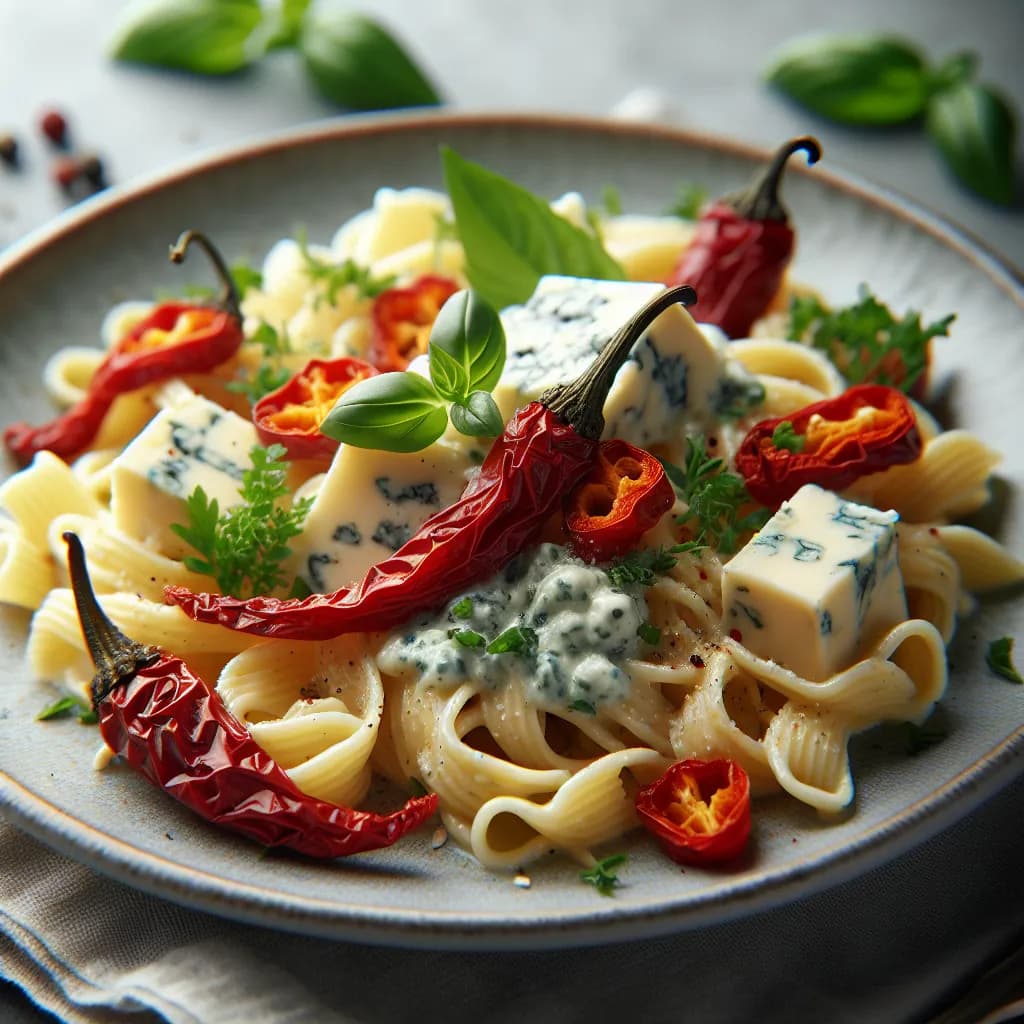Smoked Gorgonzola and Piquillo Pepper Pasta