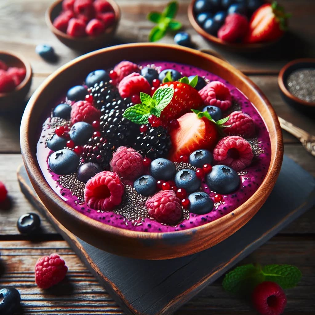 Smoothie bowl ai frutti di bosco