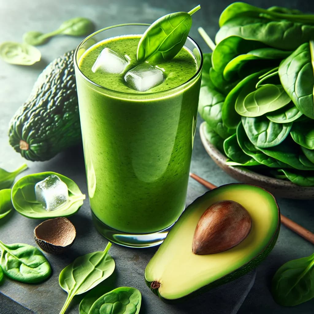 Smoothie salé protéiné aux épinards et avocat