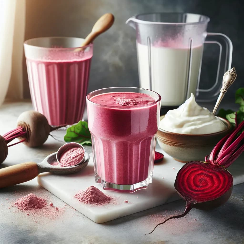Smoothie salé protéiné aux betteraves et yaourt grec