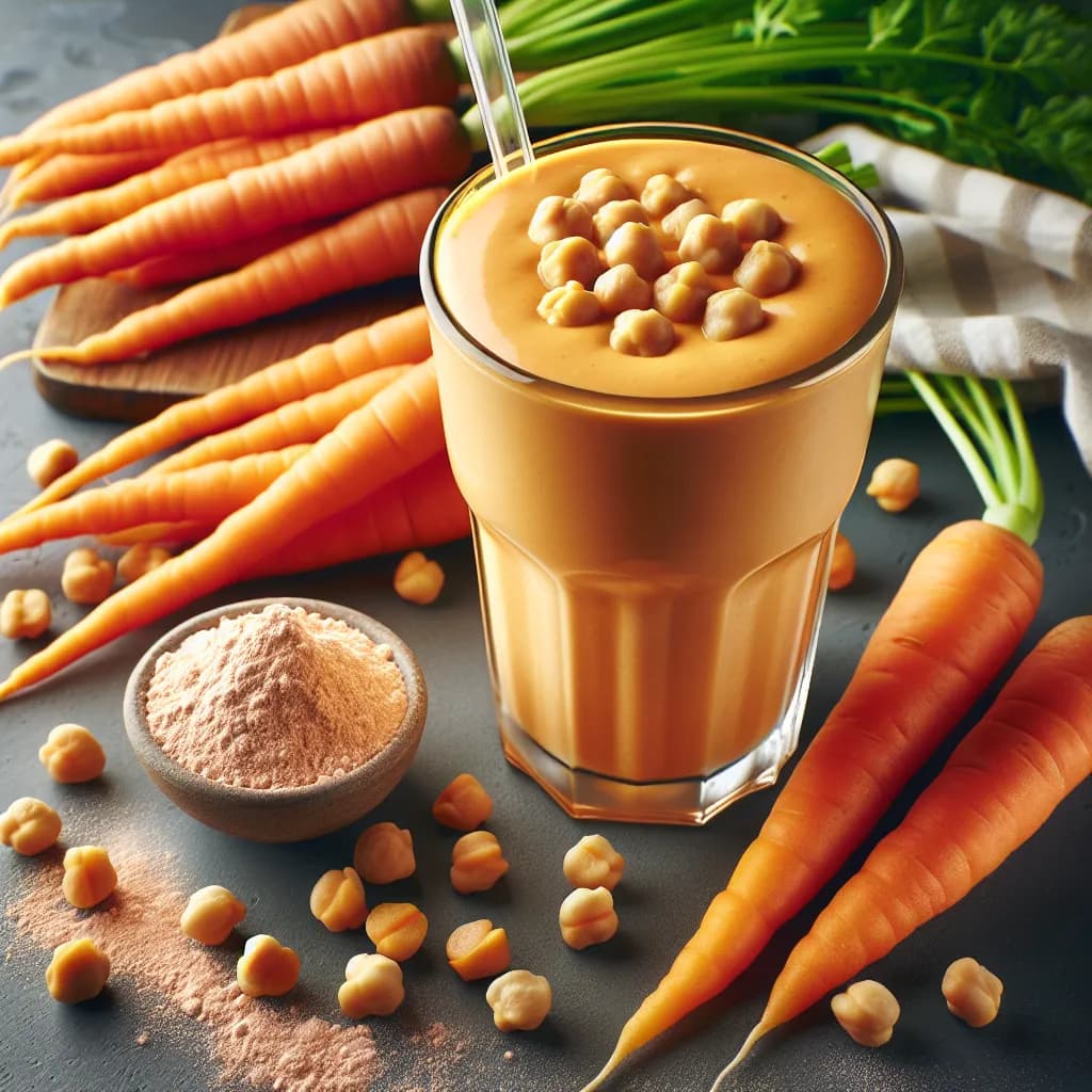 Smoothie salé protéiné aux pois chiches et carottes