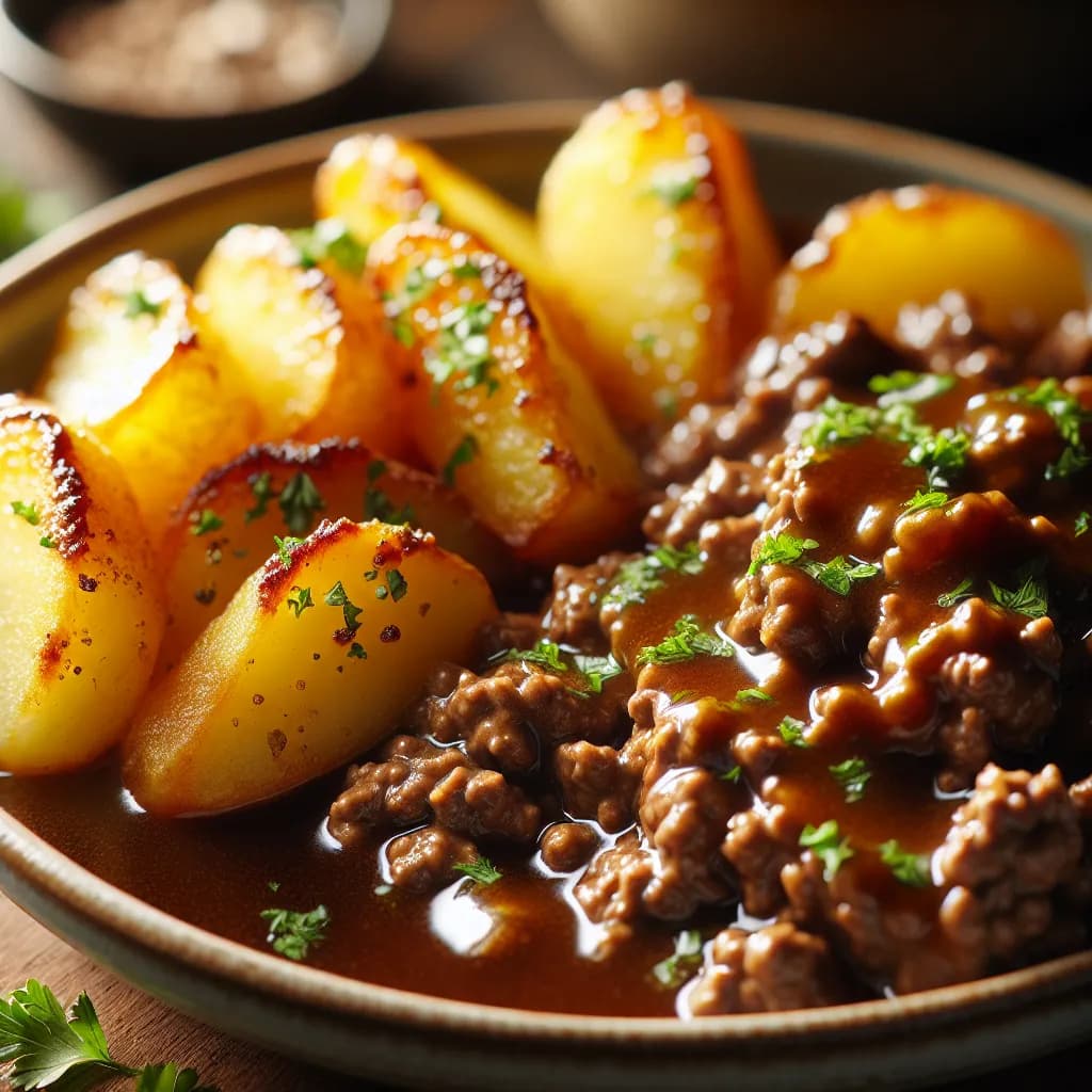 Smothered Ground Beef and Potatoes