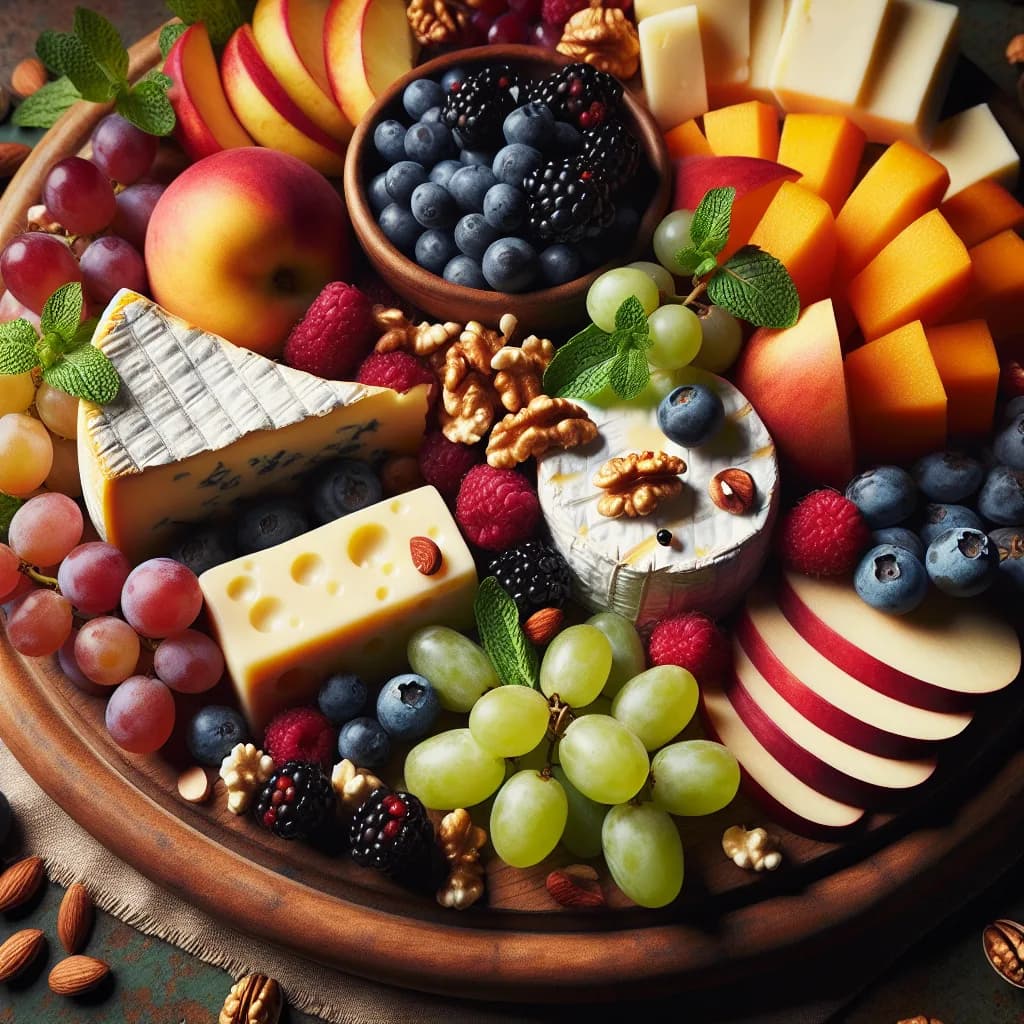Snack Platter with Cheese and Fruit