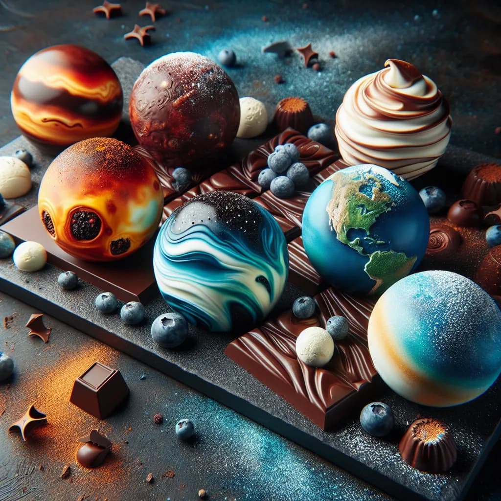 Solar System Chocolate Bars with Neptune Blueberries