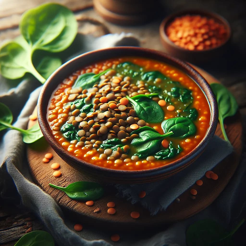 Soupe de Lentilles et Épinards