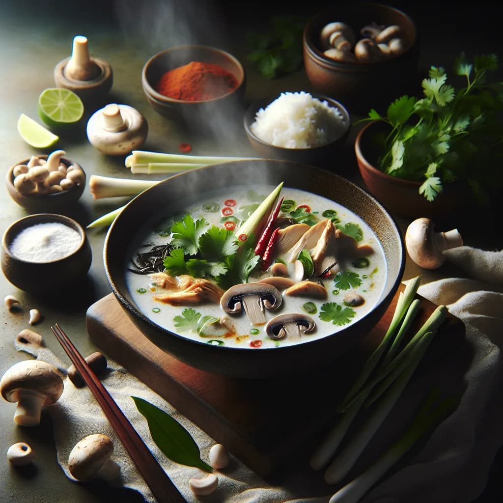 Soupe thaïlandaise au lait de riz à la noix de coco