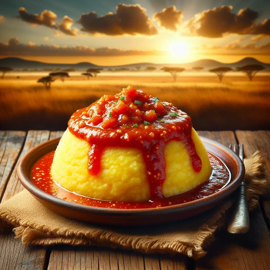 South African Pap and Tomato Sauce
