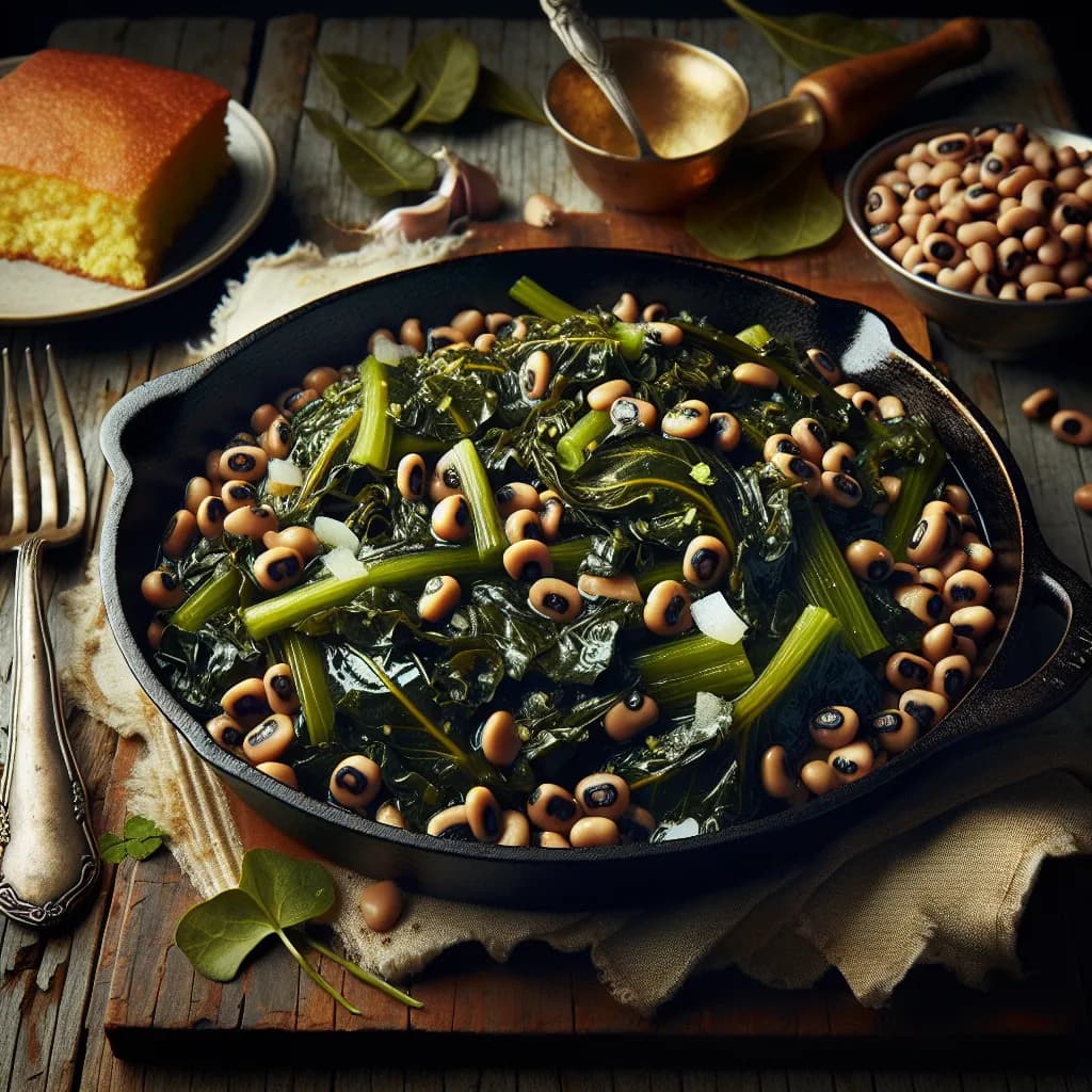 Southern Collard Greens and Black-Eyed Peas