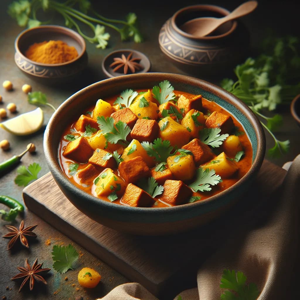 Soya Chunk and Potato Curry
