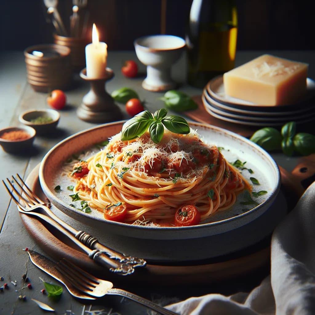 Spaghetti à la Crème de Tomates