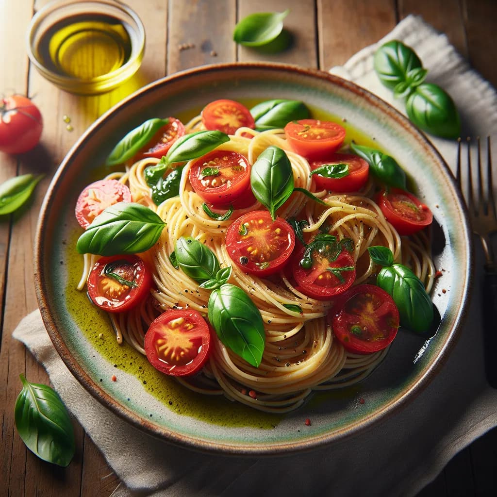 Spaghetti à la Tomate et Basilic