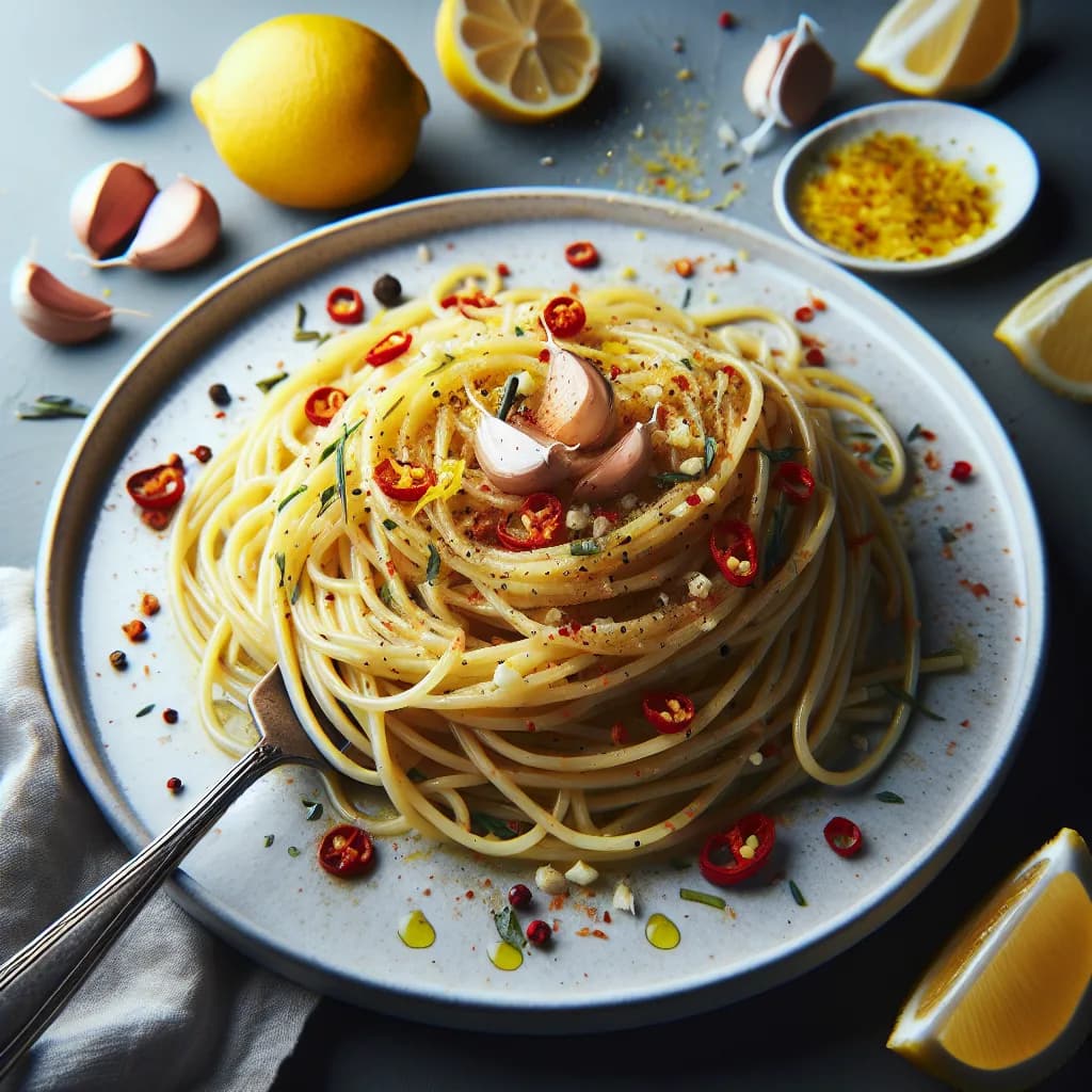 Spaghetti Aglio, Olio e Peperoncino con Limone
