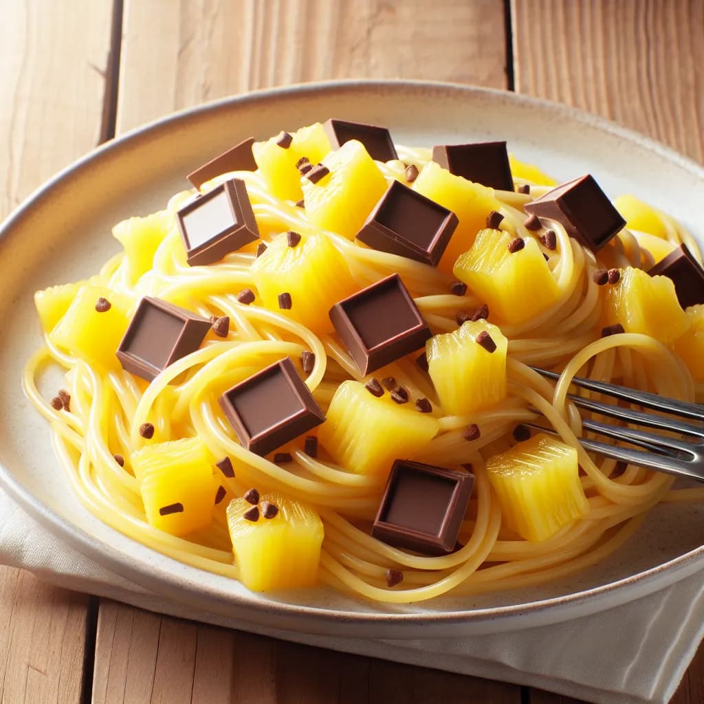 Spaghetti Hawaiana con Ananas e Cioccolato