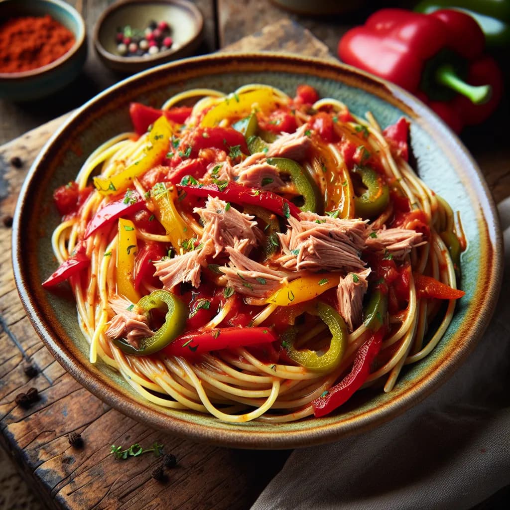 Spaghetti Piccanti al Tonno e Peperone