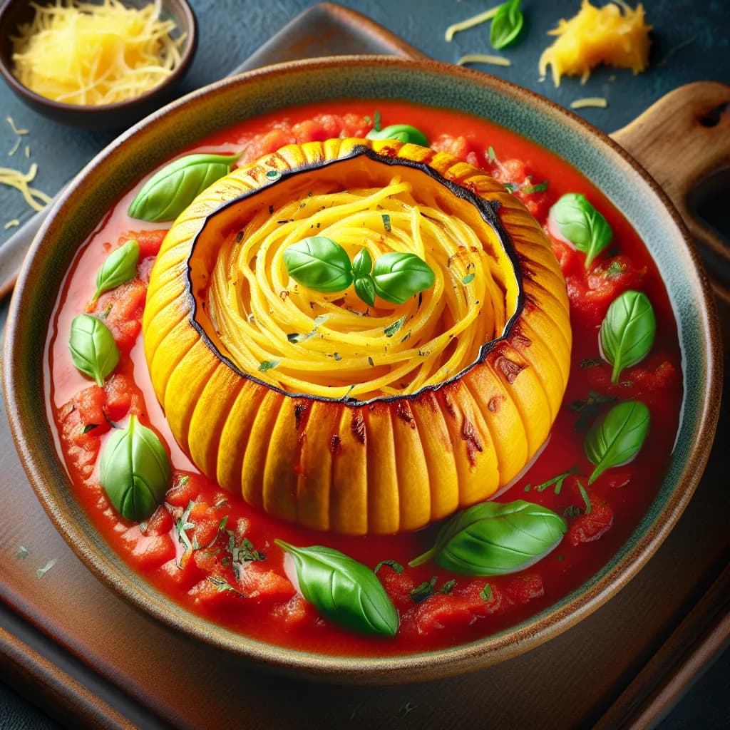 Spaghetti Squash Tomato Soup Bake