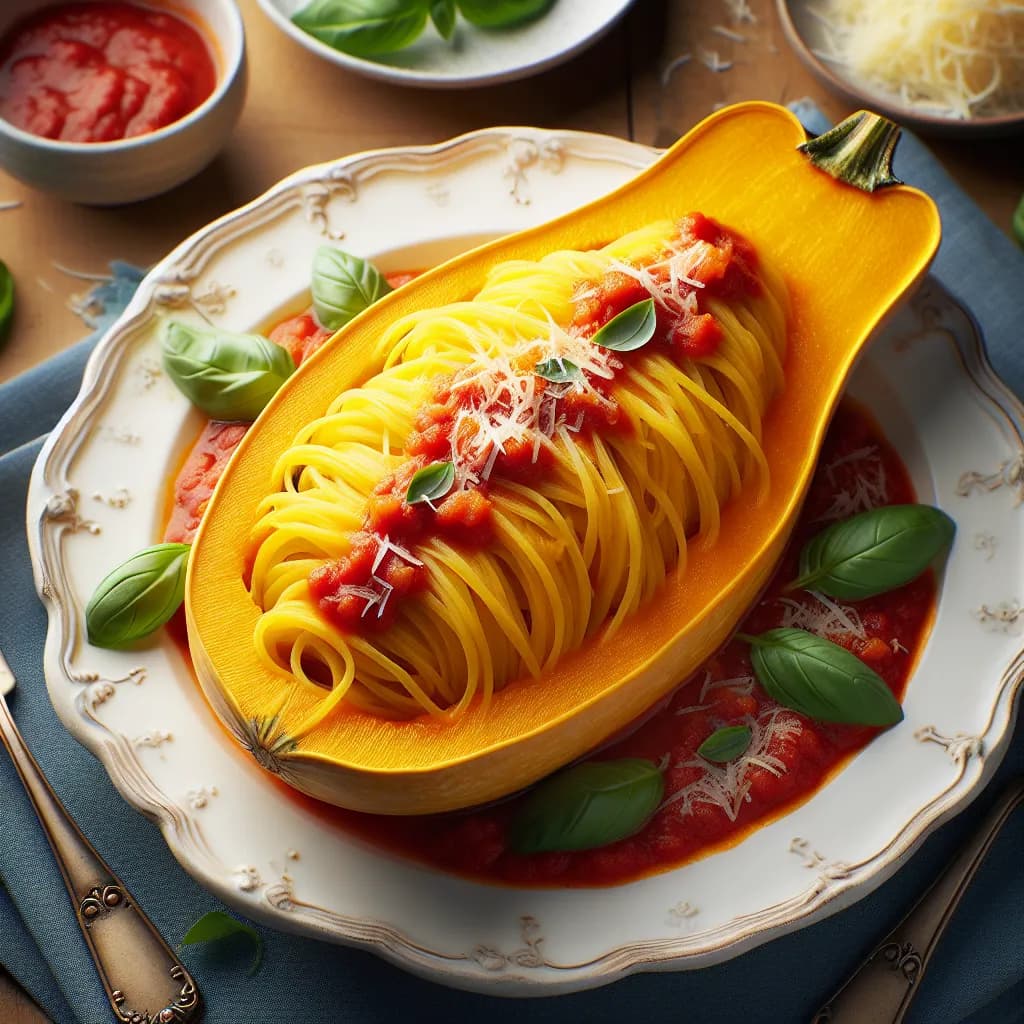 Spaghetti Squash with Tomato Soup Sauce