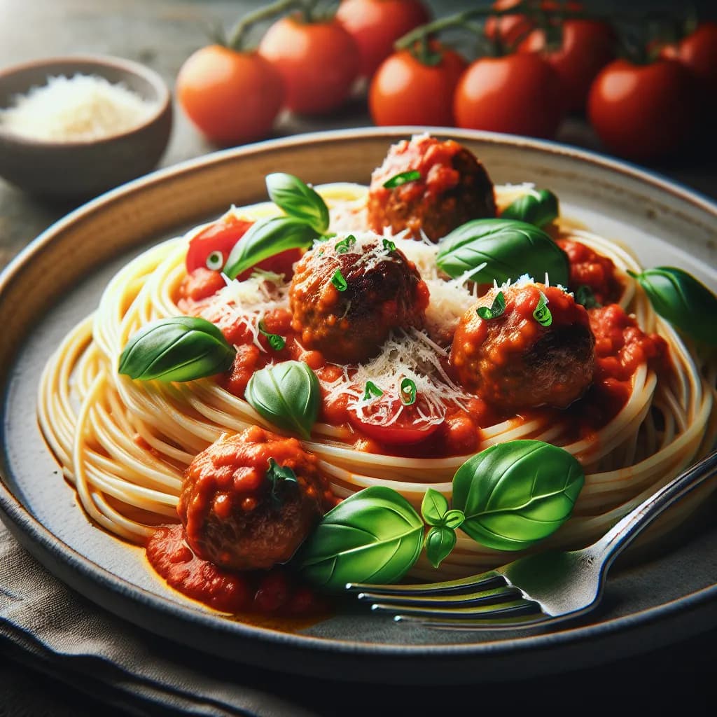Spaghetti al Pomodoro con Polpette