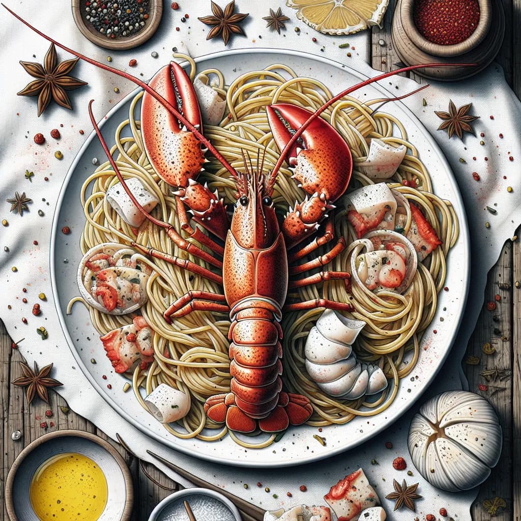 Spaghetti con Astice, Totano e Anice