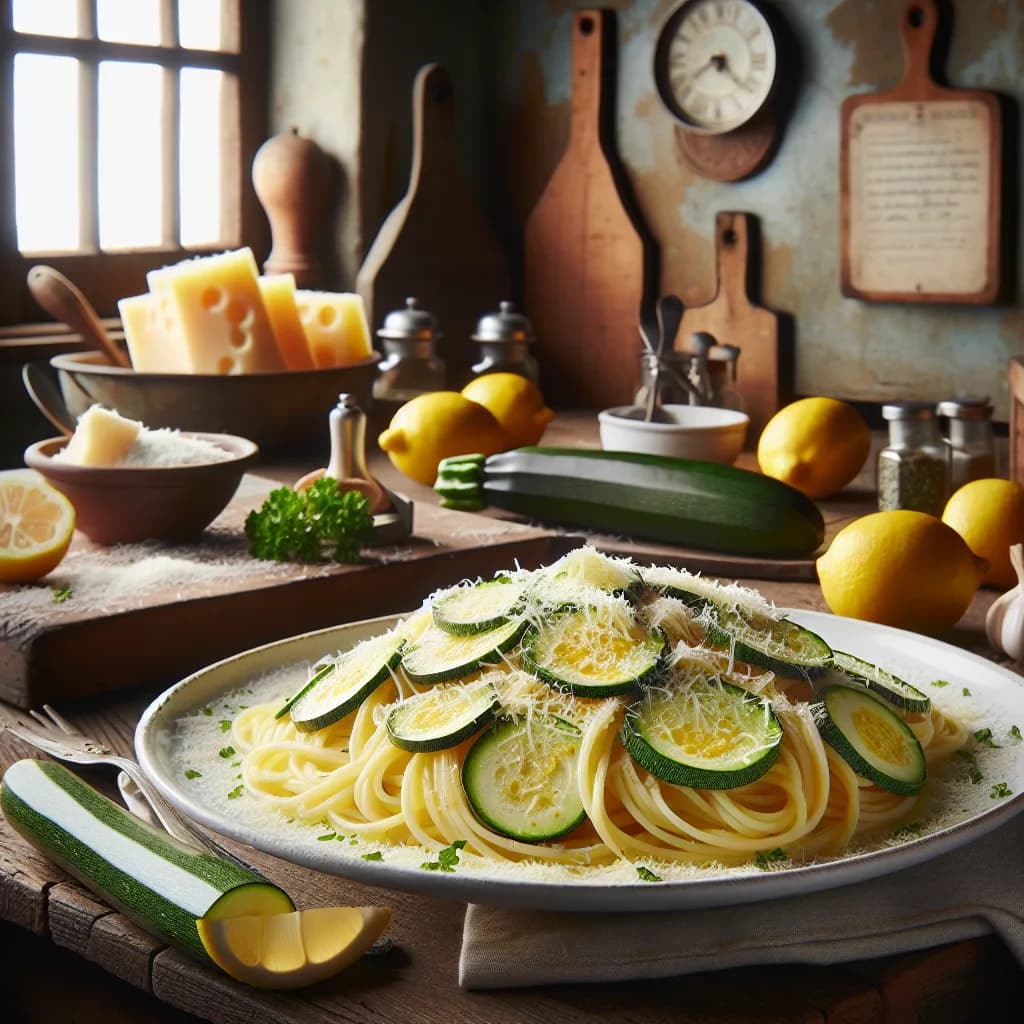 Spaghetti di Zucchine al Limone e Parmigiano