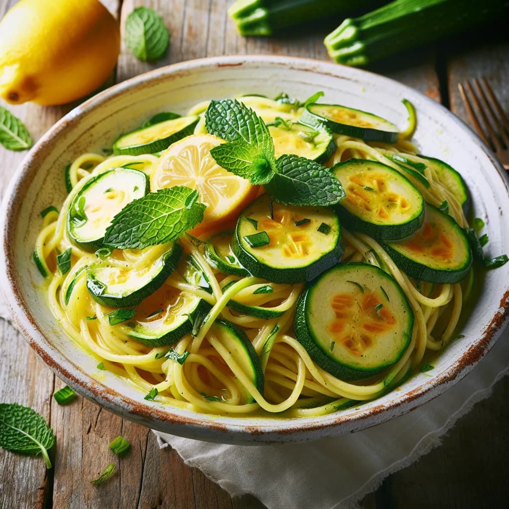 Spaghetti di Zucchine con Limone e Menta
