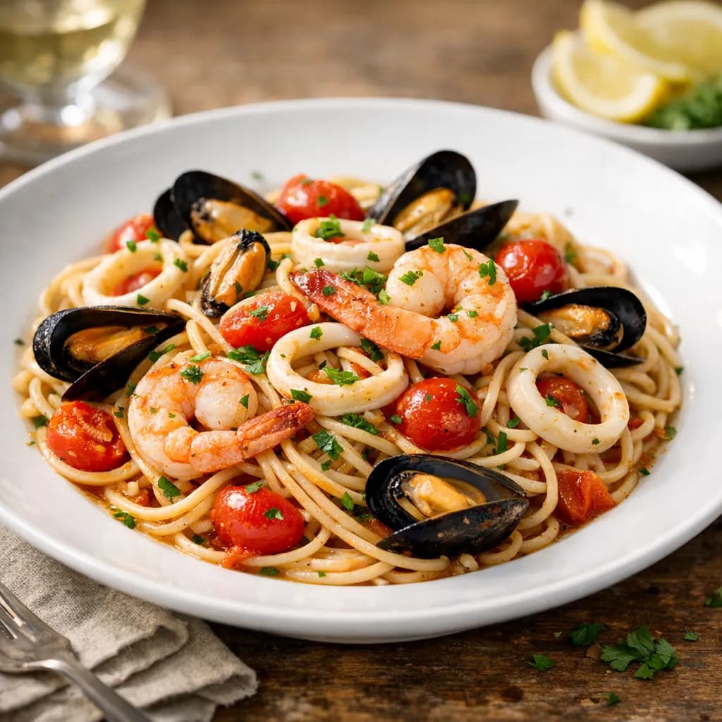 Spaghetti frais aux fruits de mer
