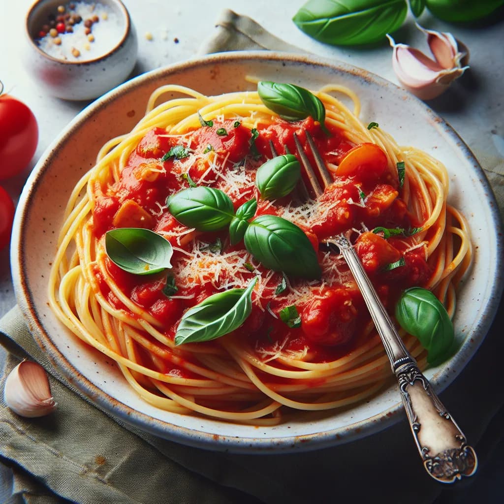 Spaghetti mit Tomatensoße