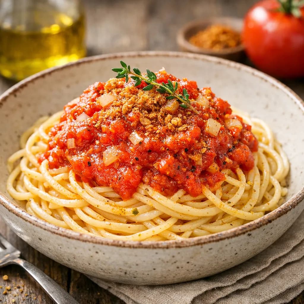 Spaghetti with Spicy Tomato and Crayfish Sauce
