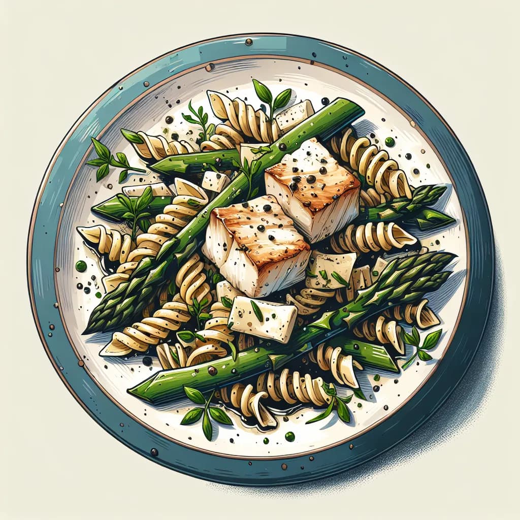 Spargel-Kabeljau-Pasta