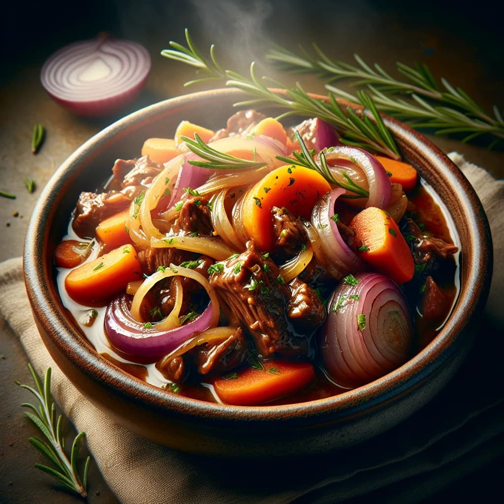 Spezzatino con cipolle e carote