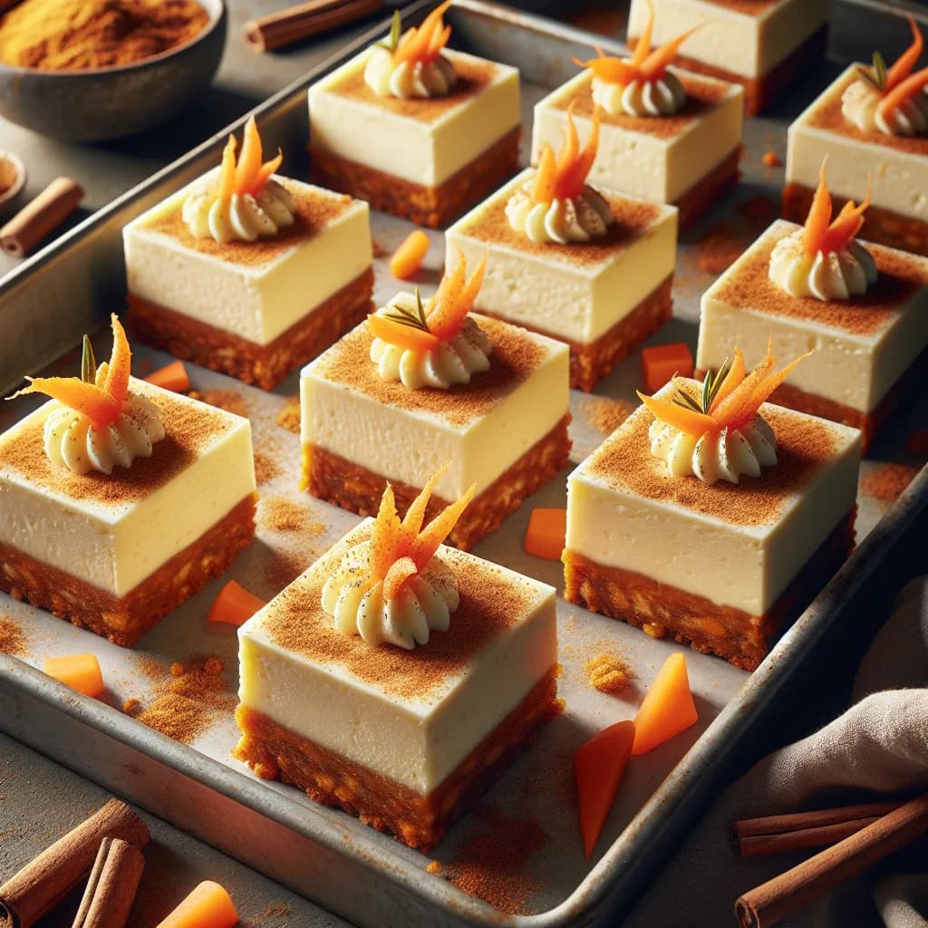 Spiced Carrot Cheesecake Bars