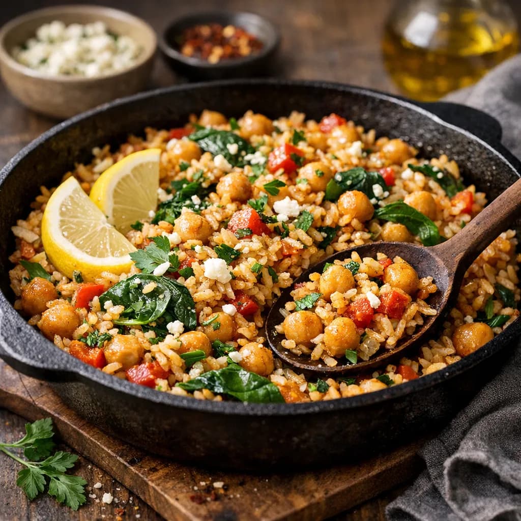 Spiced Chickpea and Rice Skillet
