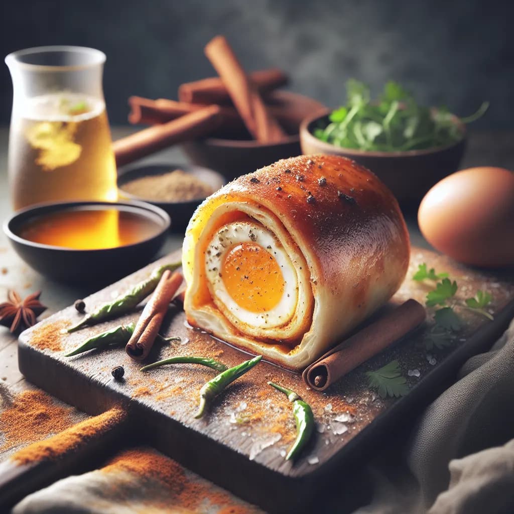 Spiced Egg Parrahta Roll
