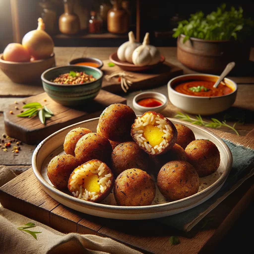 Spiced Potato Rice Balls