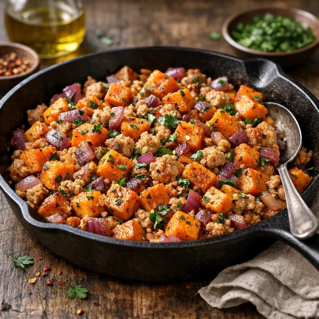 Spiced Turkey & Dextrose Sweet Potato Hash