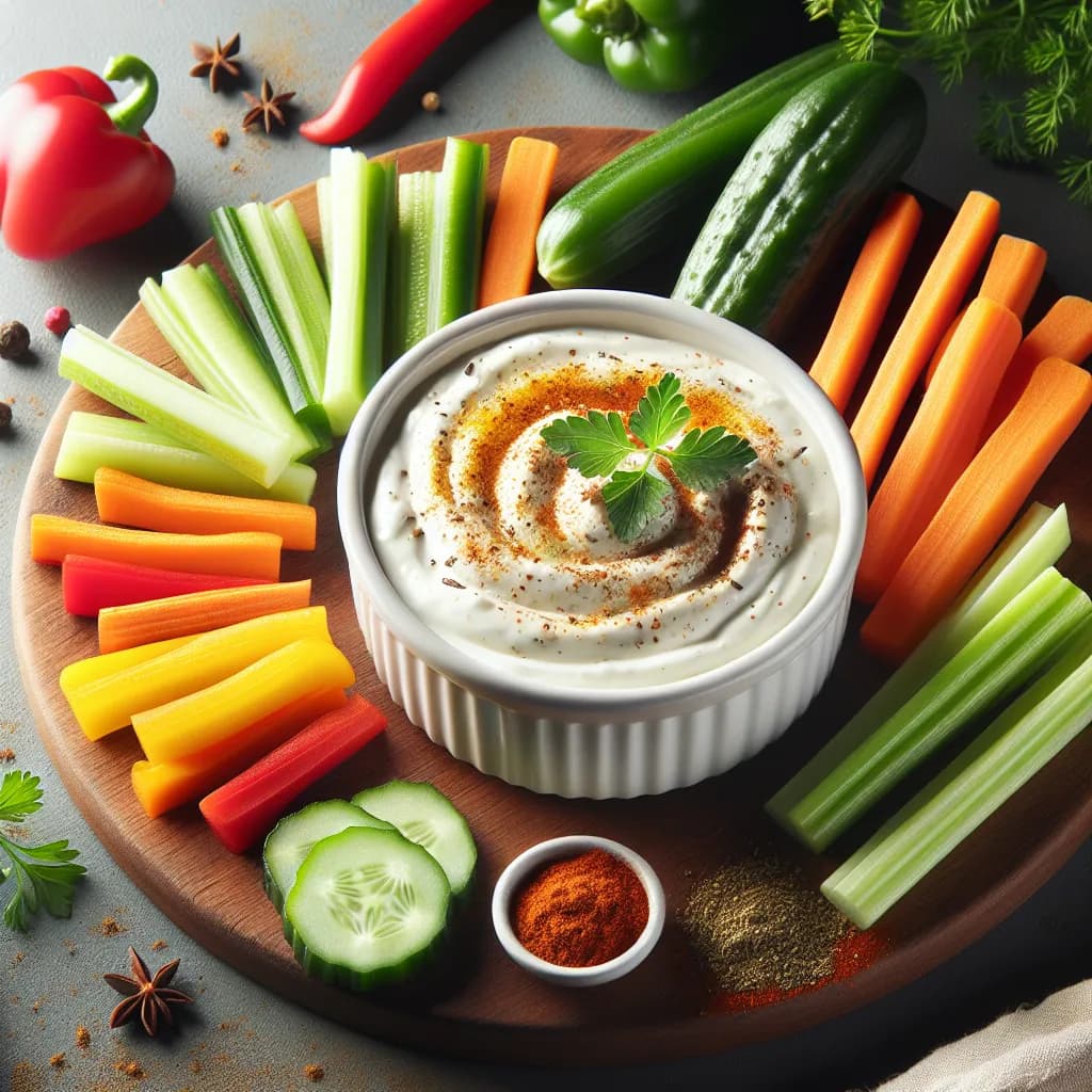 Spiced Yogurt Dip with Veggies