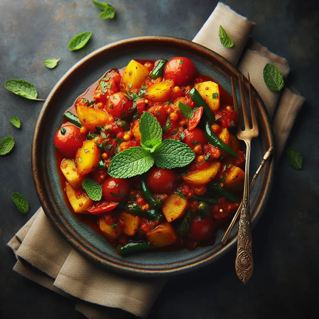 Spicy Aloo and Tomato Stir-fry