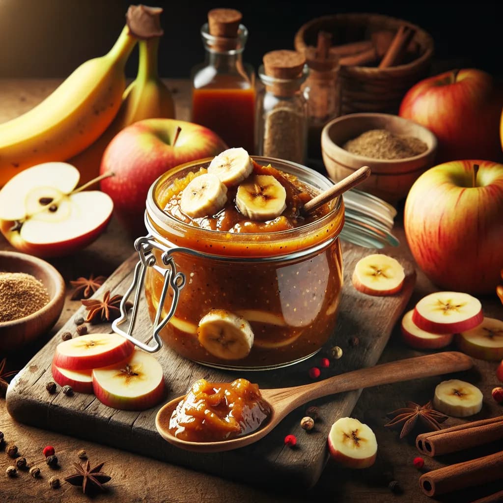 Spicy Apple Banana Chutney