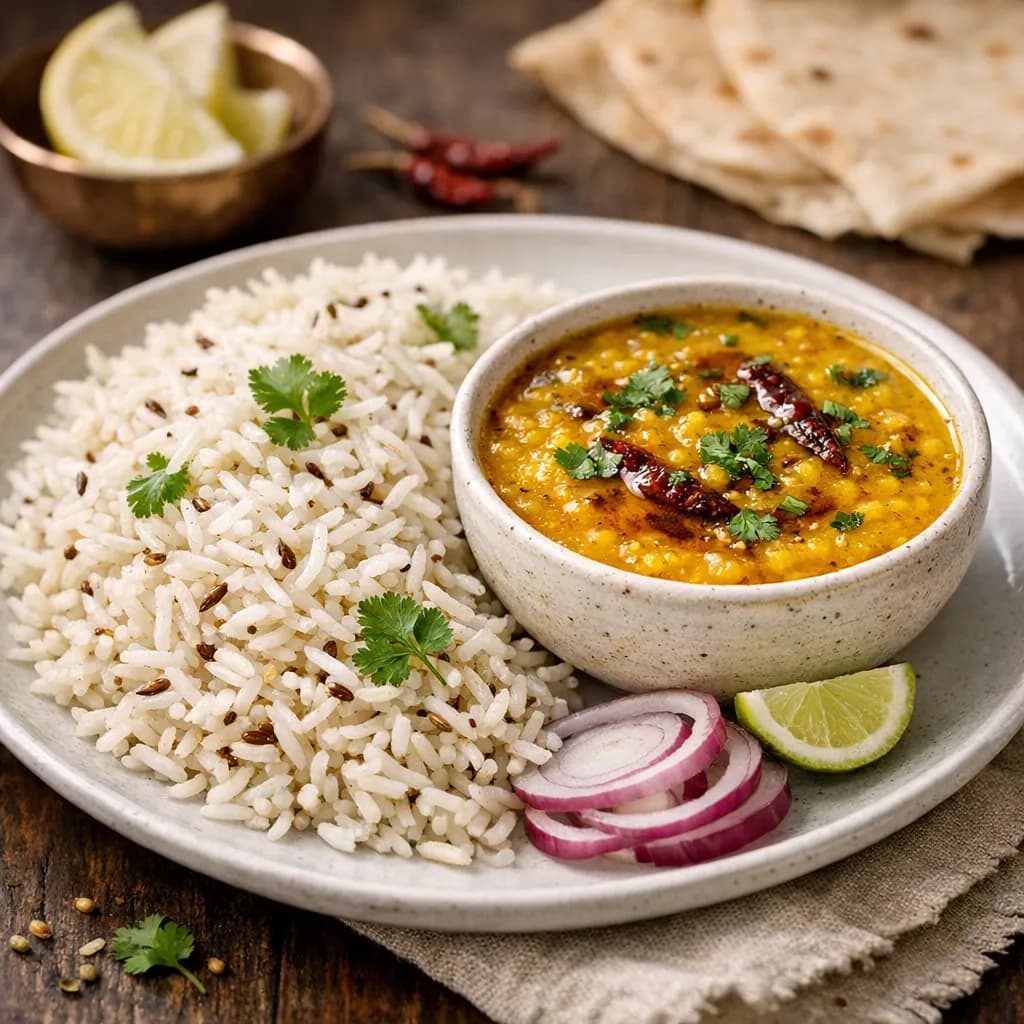 Spicy Arhar Dal with Jeera Rice