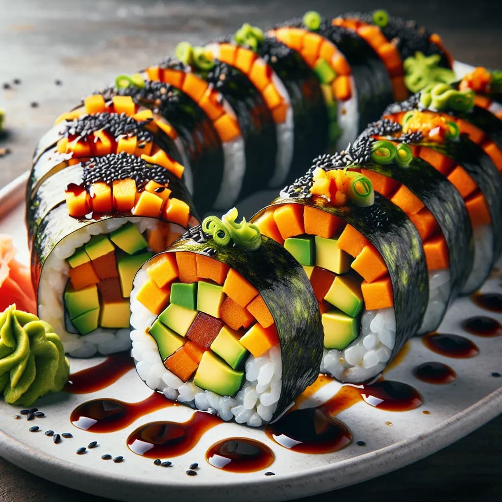 Spicy Avocado and Sweet Potato Sushi