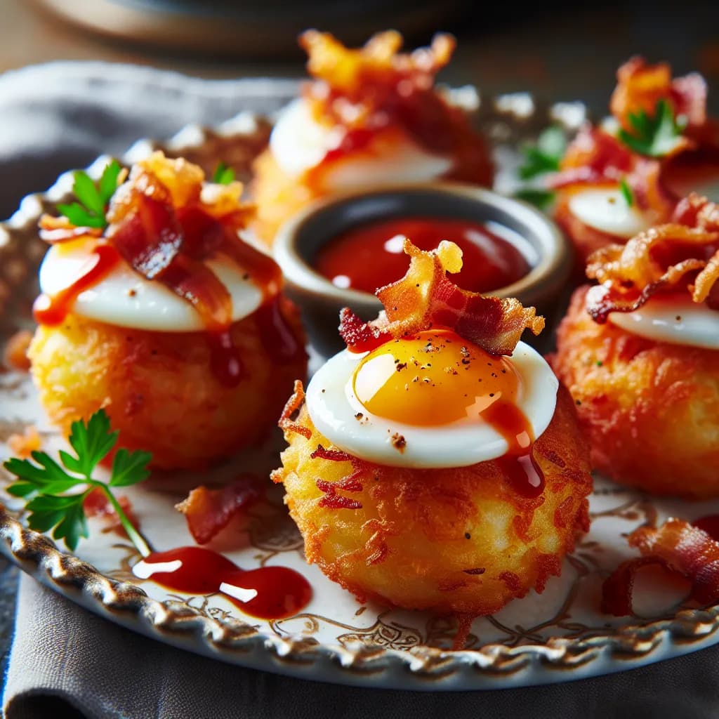 Spicy Bacon and Egg Hash Brown Bites