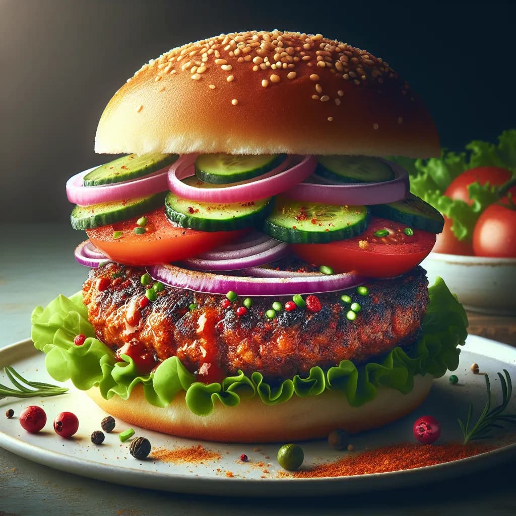 Spicy Beef Salad Burger