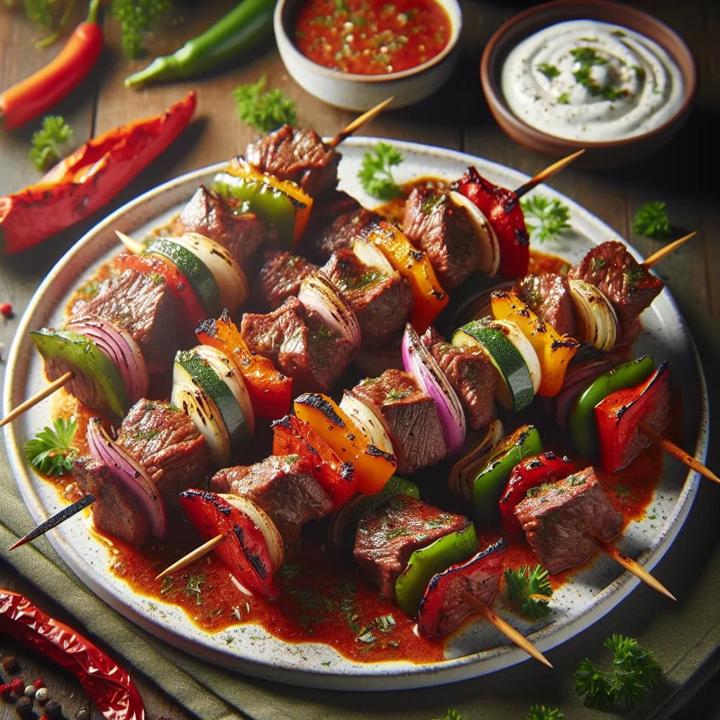 Spicy Beef Shoulder Skewers