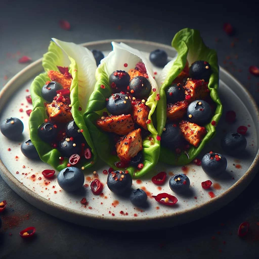 Spicy Blueberry Lettuce Wraps