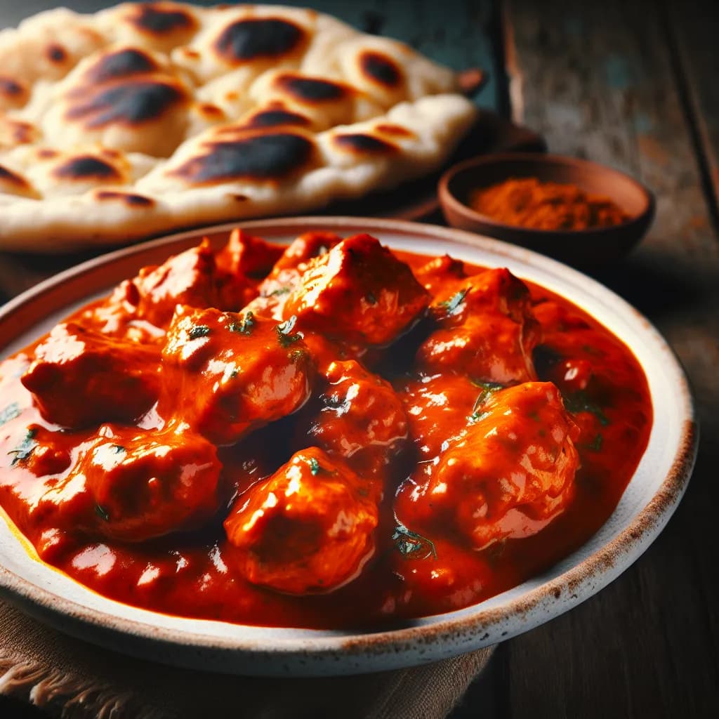 Spicy Butter Chicken with Naan