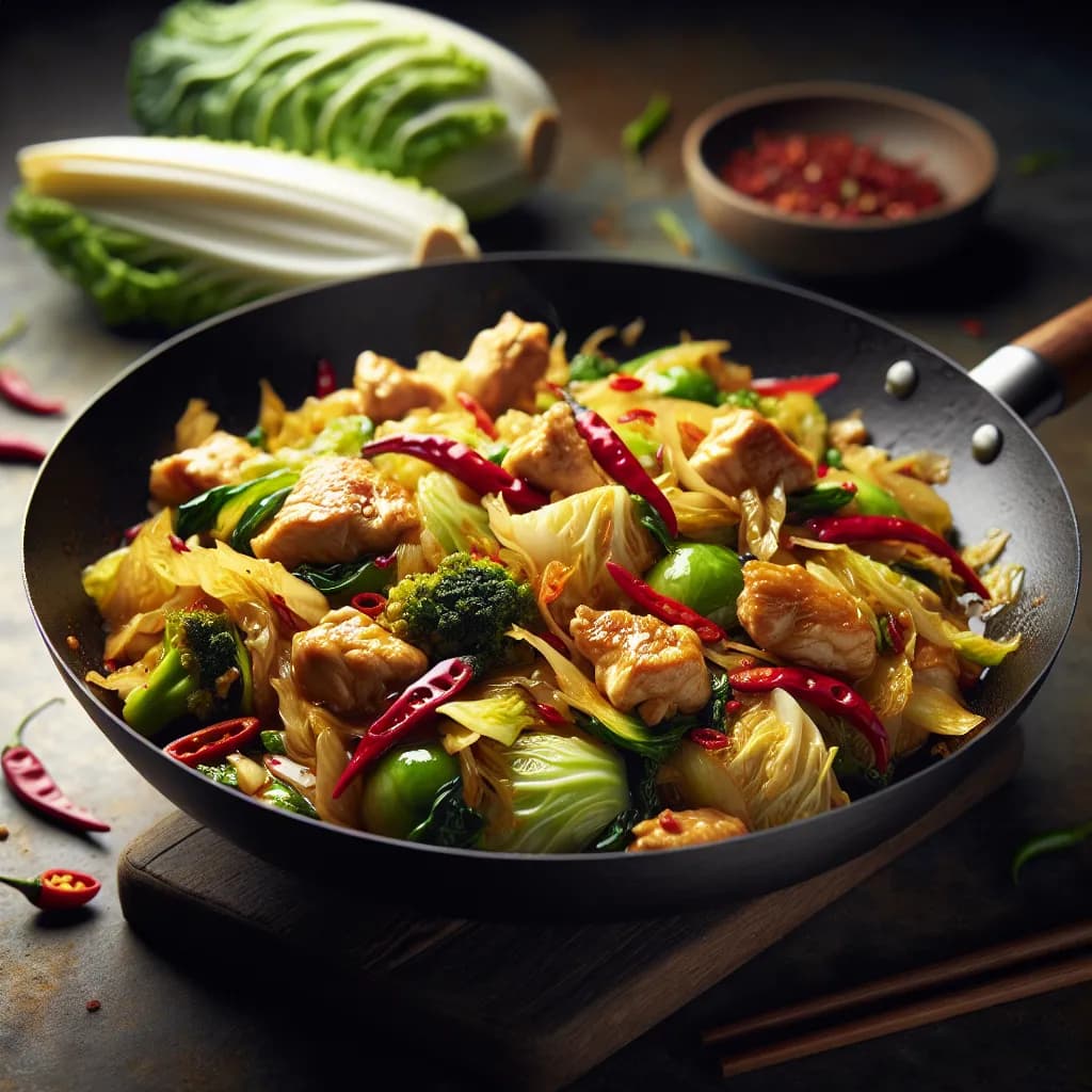 Spicy Cabbage Pickle Stir-Fry
