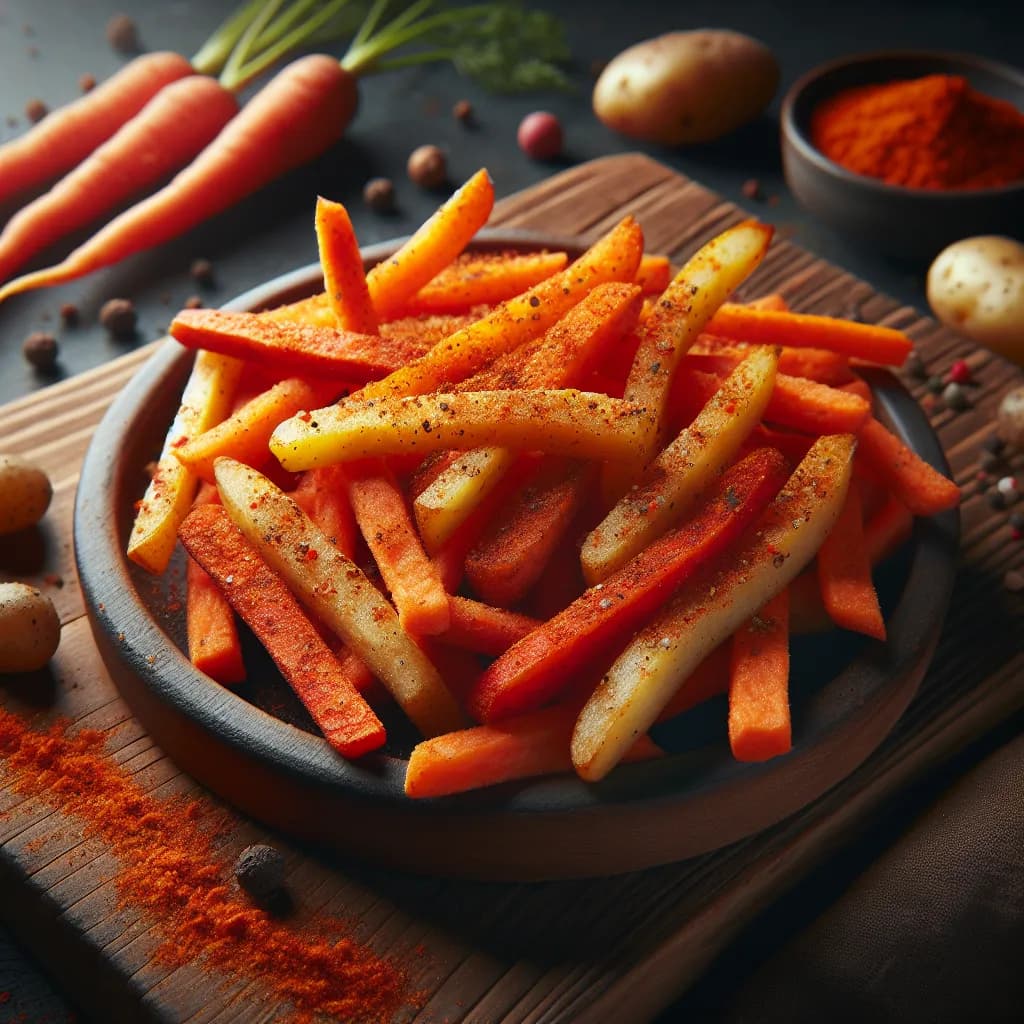 Spicy Carrot and Potato Fries