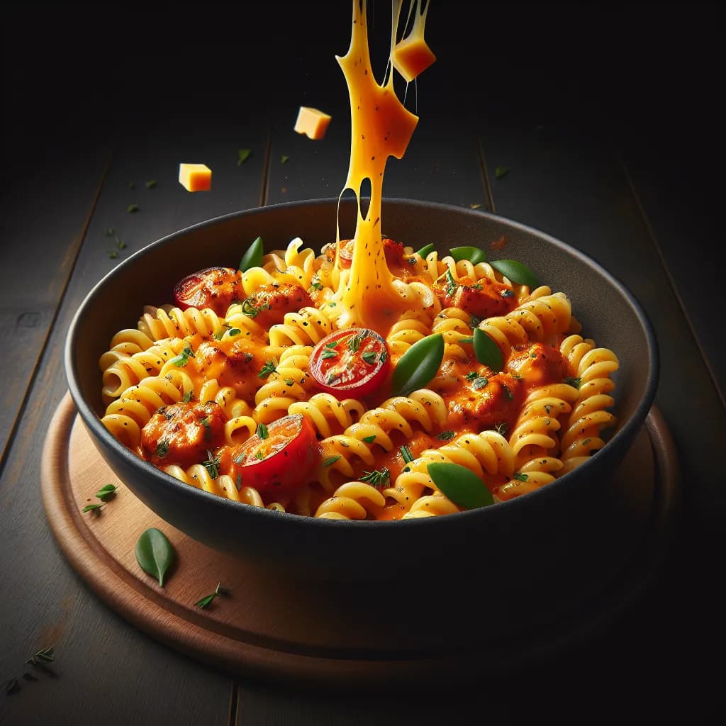Spicy Cheese Pasta with Onion