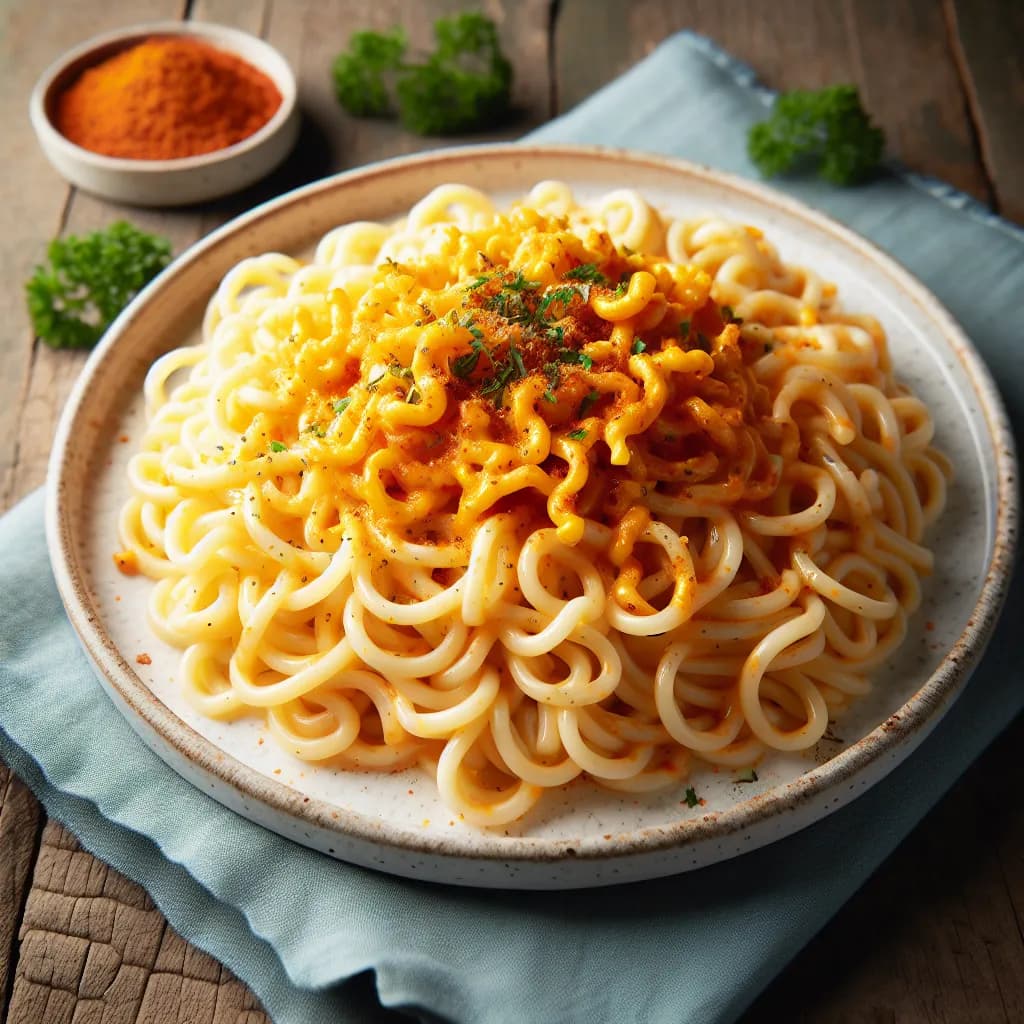 Spicy Cheese and Egg Noodles
