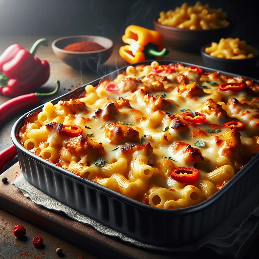 Spicy Chicken Macaroni Bake